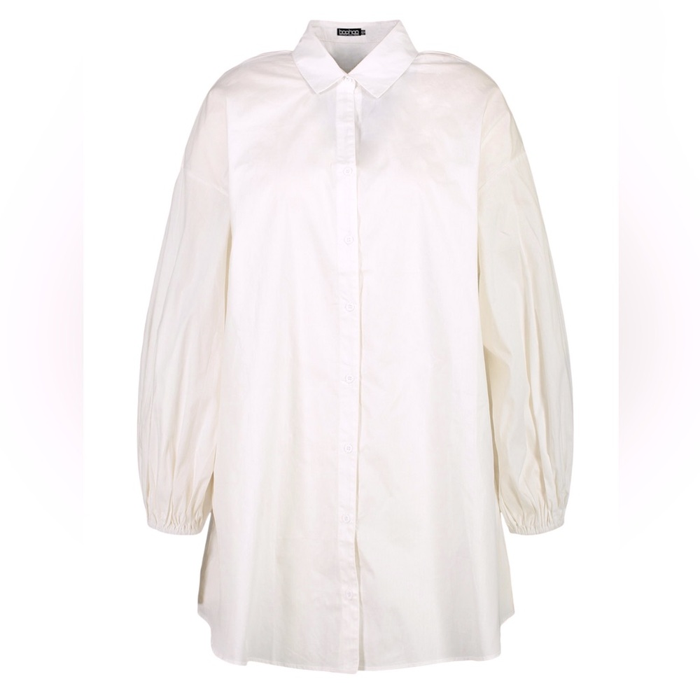 Boohoo Curve Oversized Sleeve Shirt Dress